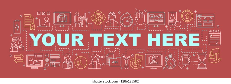 Express language self education word concepts banner. Your text here. Start learning. Isolated lettering typography. Foreign language school, online course, classes. Vector outline illustration