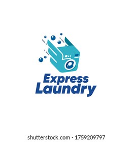 Express Laundry And Dry Cleaning With Delivery Logo