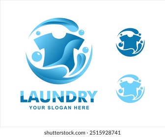 Express Laundry logo emblem badge design template Washing machine fast and clean laundry service business 