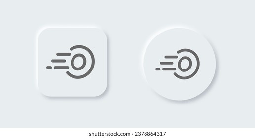 Express line icon in neomorphic design style. Fast signs vector illustration.