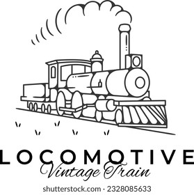  Express Locomotive Vintage Logo   locomotive vintage train logo vector illustration design