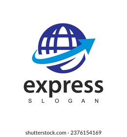 Diseño del logotipo Express vectorial, servicio de transporte y envío logístico.