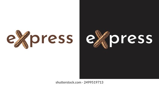 Express Logo Illustration with Coffee Bean 'X'