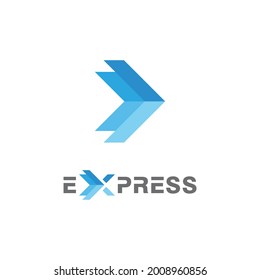 plantilla de diseño de icono de logotipo expreso