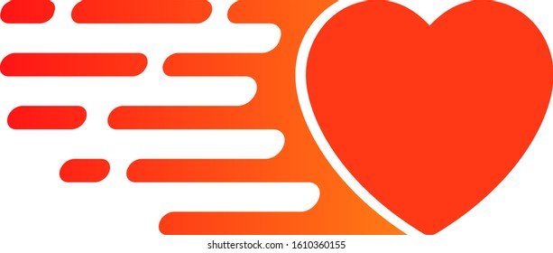 Express love heart vector icon. Flat Express love heart pictogram is isolated on a white background.