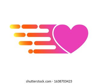 Express love heart vector icon. Flat Express love heart pictogram is isolated on a white background. Vector illustration. EPS 10