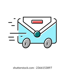 vector de icono de color de correo expreso. señal de correo urgente. ilustración de símbolo aislado