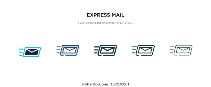 express mail icon in different style vector illustration. two colored and black express mail vector icons designed in filled, outline, line and stroke style can be used for web, mobile, ui