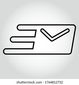 Express mail icon, outline vector sign, linear style pictogram isolated on white. Symbol, logo illustration. Editable stroke. Eps10 vector illustration.