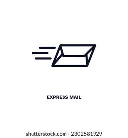 express mail icon. Thin line express mail icon from delivery and logistics collection. Outline vector isolated on white background. Editable express mail symbol can be used web and mobile