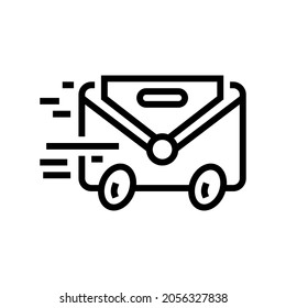 express mail line icon vector. express mail sign. isolated contour symbol black illustration