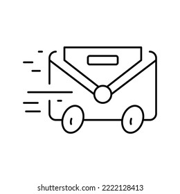 express mail line icon vector. express mail sign. isolated contour symbol black illustration