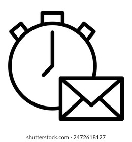 Diseño de iconos de línea de Vector de Express Mail