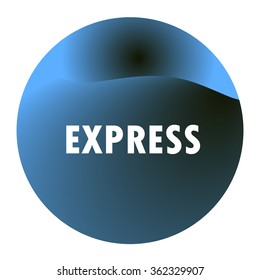 EXPRESS : modern fruit imitation glossy colored icon, label, push button, new gel like style collection, isolated on white background, fully editable vector illustration EPS 10