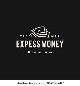 express money fast quick hipster vintage logo vector icon illustration