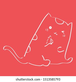 Express Ok cute version of the cartoon cat
