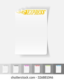 EXPRESS paper sticker with shadow. Vector illustration