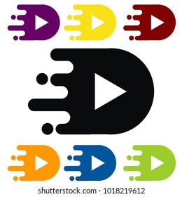 Express playing media. Logo and icon design vector