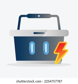 Compra rápida con vector de carrito de la compra. Ilustración vectorial de objeto de cliente