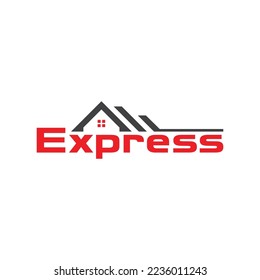 Diseño del logotipo de construcción simple de inmuebles Express