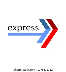 Express sentence next to the blue and red two-way vector