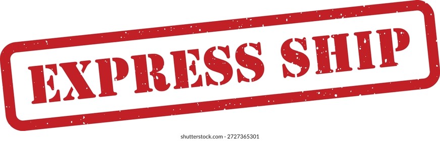 Express ship red stamp isolated on transparent background
