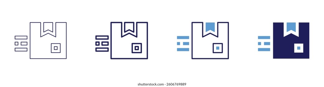 Express shipping icon in 4 different styles. Thin Line, Line, Bold Line, Duotone. Duotone style. Editable stroke.