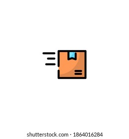 Express shipping icon. E-commerce and online shopping icon. Simple, outline, flat, black, color.