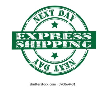 express shipping on a white, vector illustration 