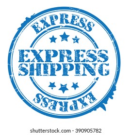 express shipping stamp on a white, vector illustration 