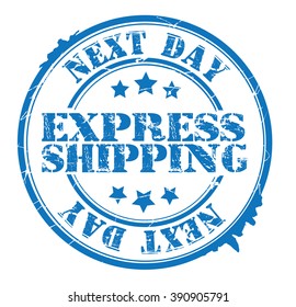 express shipping stamp on a white, vector illustration 