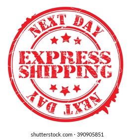 express shipping stamp on a white, vector illustration 