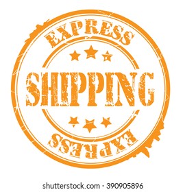 express shipping stamp on a white, vector illustration 