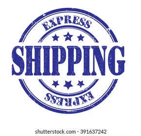 express shipping stamp on a white, vector illustration
