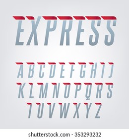 Express speed english alphabet. Vector design template elements
