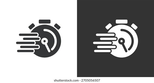 Icono de velocidad rápida. Icono de la serie de glifos sólidos