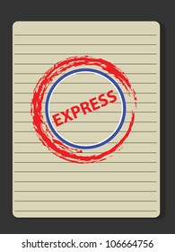 Express stamp on old paper,Vector