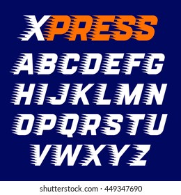 Express Style Alphabet With Fast Speed Lines