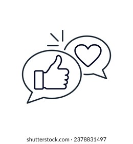 Express support, approval. Vector linear icon isolated on white background.