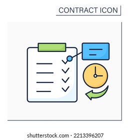 Express Term Color Icon. Clear Statement In Legal Agreement Of Particular Right Or Duty. Limited Time. Contract Concept. Isolated Vector Illustration