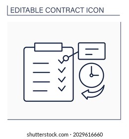 Express term line icon. Clear statement in legal agreement of particular right or duty. Limited time. Contract concept. Isolated vector illustration. Editable stroke