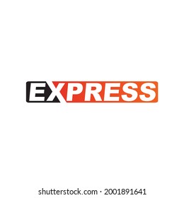 Express text logistic logo design vector template