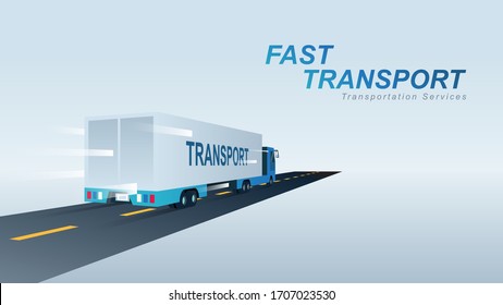 Express Transportation, Fast delivery, 3D vector illustration.