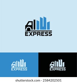 express transportation vector logo design template