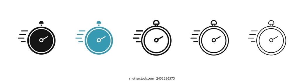 Express Vector Icon Set. Fast Delivery Line Icon. Quick, Rapid, or Speedy Delivery Icon for UI designs.