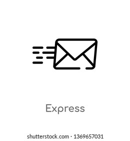 express vector line icon. Simple element illustration. express outline icon from user interface concept. Can be used for web and mobile