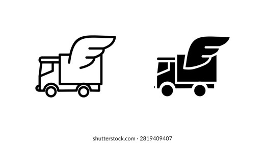 Express Winged Truck dual style icon set