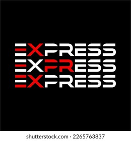 Express Wort Logo Design Vektor. .Schnelles Lieferkonzept mit Pfeilzeichen negativer Leertaste. Kann für Expresszustellungen verwendet werden.