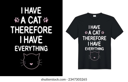 Express your love for your friends and your unique style with a trendy and adorable cat or dog graphic t-shirt design, featuring a cool typography and a beautiful drawing of a silhouette, paw