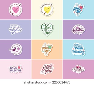 Express Your Love with Heartfelt Valentine's Day Typography Stickers